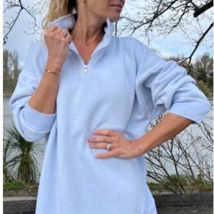 Sloppy Joe Sweatshirt DIANA ZIP NECK - Powder Blue, size 1